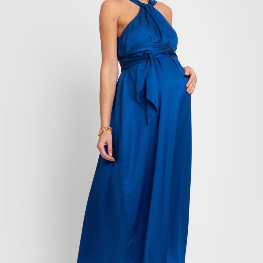 Seraphine Blue Maternity A-Line Reversible Dress size 8